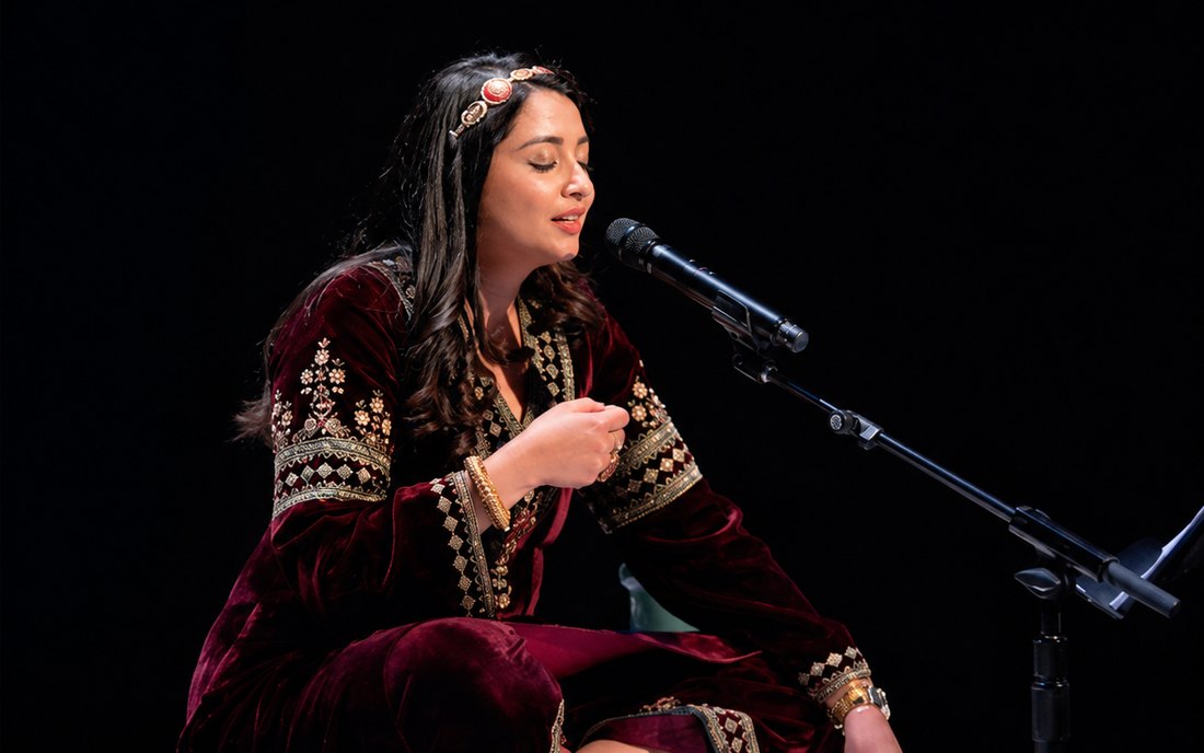 Neha Jetley performing on stage at The Broad Stage