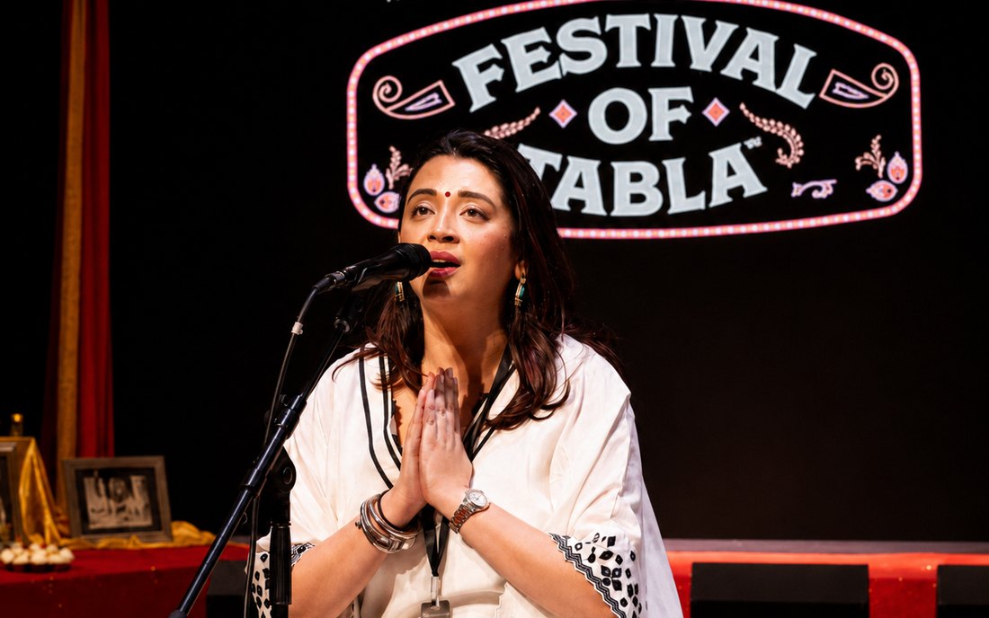 Neha Jetley performing on the Festival of Tabla stage